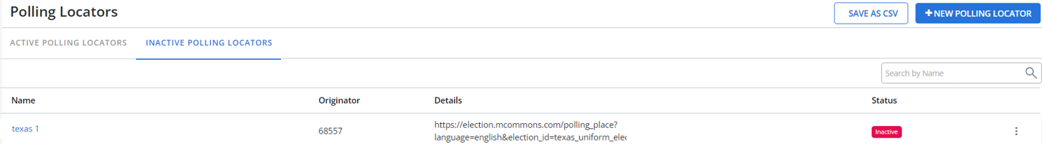 inactive polling locator table